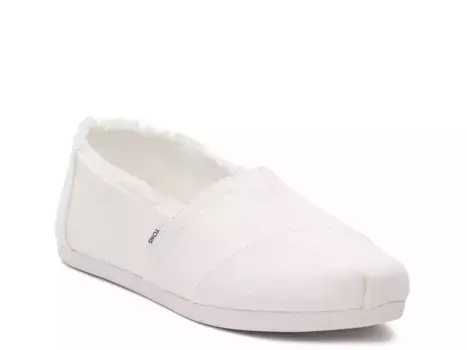 Кроссовки TOMS Alpargata Raw Edge Slip-On — женские, белые
