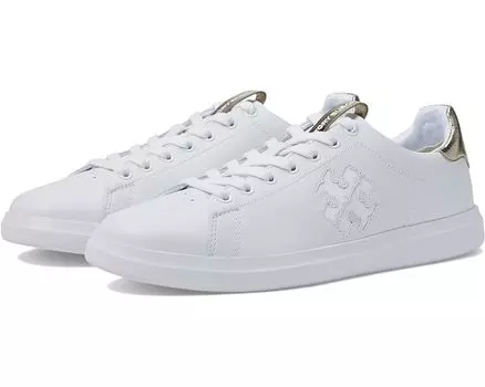 Кроссовки Tory Burch Double T Howell Court, цвет Titanium White/Spark Gold