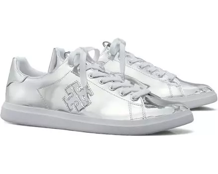 Кроссовки Tory Burch Double T Howell Court, цвет Argento