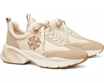 Кроссовки Tory Burch Good Luck Trainer, цвет French Pearl/Dulce De Leche/Biscotti