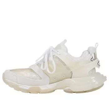 Кроссовки track clear sole low mesh nylon sneakers white Balenciaga, белый