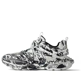 Кроссовки track graffiti 'white black' Balenciaga, белый