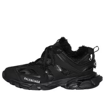 Кроссовки track sneakers 'fake fur black' Balenciaga, черный