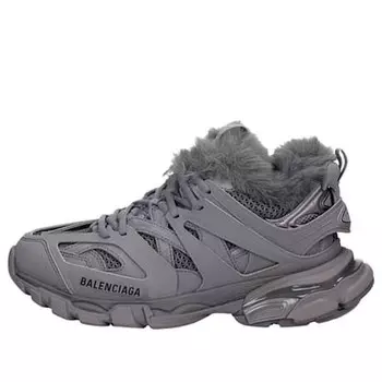 Кроссовки track sneakers 'fake fur grey' Balenciaga, серый
