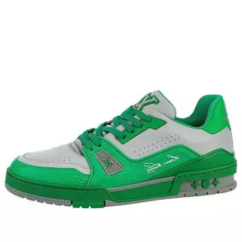 Кроссовки trainer sneakers 'green grey' Louis Vuitton, серый