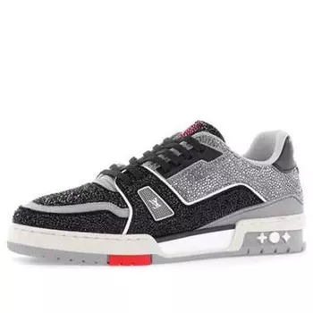 Кроссовки trainer sneakers 'grey black crystals' Louis Vuitton, серый