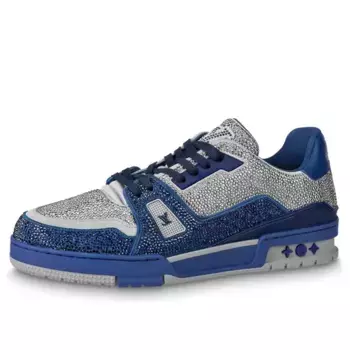 Кроссовки trainer sneakers 'grey blue crystals' Louis Vuitton, серый