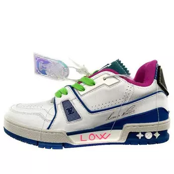 Кроссовки trainer upcycling sneakers 'white blue' Louis Vuitton, синий