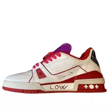 Кроссовки trainer upcycling sneakers 'white red purple for sydney' Louis Vuitton, белый