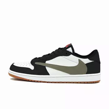 Кроссовки Travis Scott Air Jordan 1 Vintage Basketball Shoes Women's Low-top Black/white, черный
