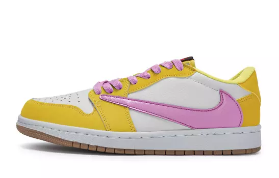 Кроссовки Travis Scott Air Jordan 1 Vintage Basketball Shoes Women's Low-top White/Candy, белый