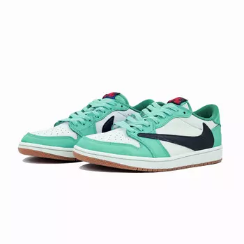 Кроссовки Travis Scott Travis Scott X Air Jordan Vintage Basketball Shoes Women's Low-top White/black, зеленый