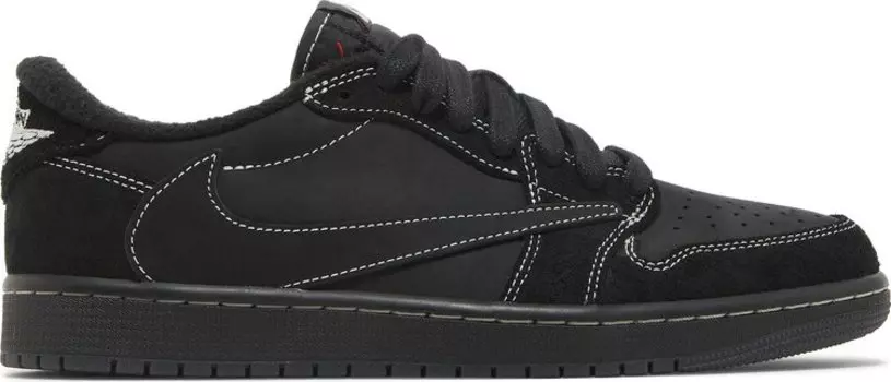 Кроссовки Travis Scott x Air Jordan 1 Low OG SP Black Phantom, черный