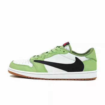 Кроссовки Travis Scott X Air Jordan Vintage Basketball Shoes Women's Low-top, зеленый
