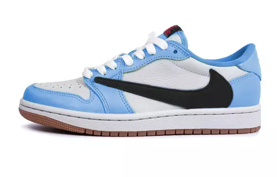 Кроссовки Travis Scott X Air Jordan Vintage Basketball Shoes Women's Low-top Blue/white/black, цвет Carolina Blue