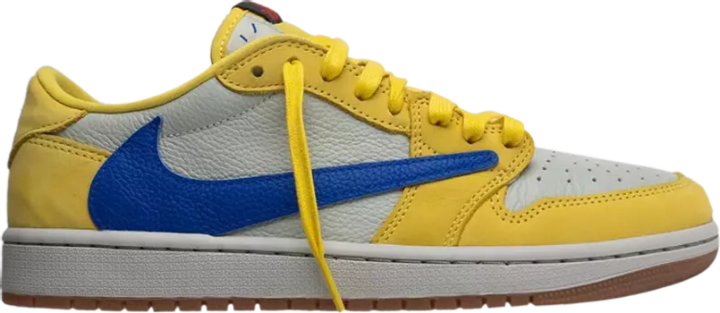 Кроссовки Travis Scott x Wmns Air Jordan 1 Retro Low OG SP 'Canary', желтый