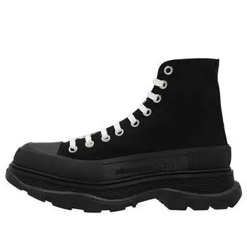 Кроссовки tread slick canvas high top sneakers 'black white' Alexander Mcqueen, черный