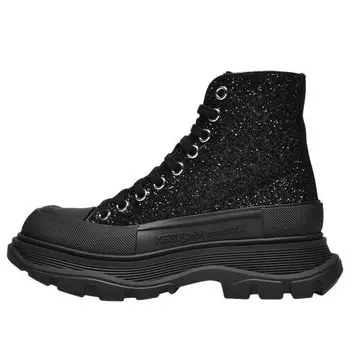 Кроссовки tread slick glitter high-top 'black' Alexander Mcqueen, черный