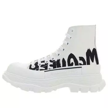 Кроссовки tread slick logo printed sneakers 'white black' Alexander Mcqueen, белый