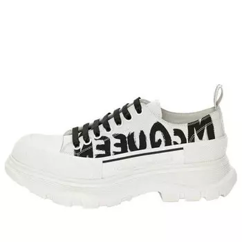 Кроссовки tread slick low lace up canvas graffiti 'white black' Alexander Mcqueen, белый