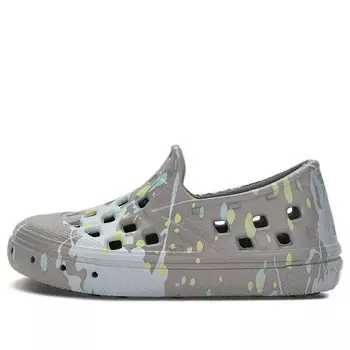 Кроссовки trek slip-on 'paint splatter - frost grey' Vans, серый