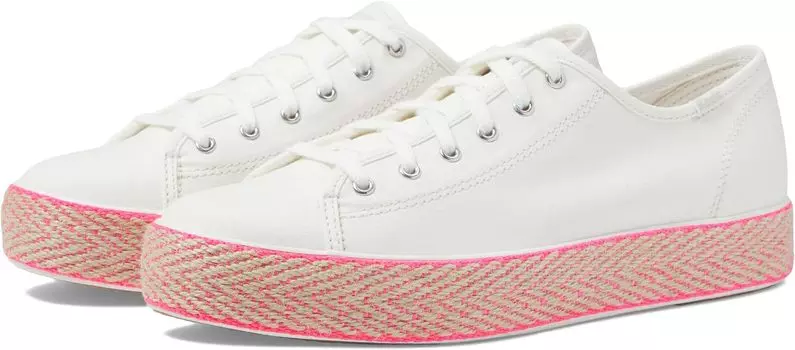 Кроссовки Triple Kick Canvas Keds, цвет White/Neon Jute Foxing