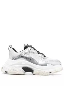 Кроссовки Triple S Balenciaga, серебристый