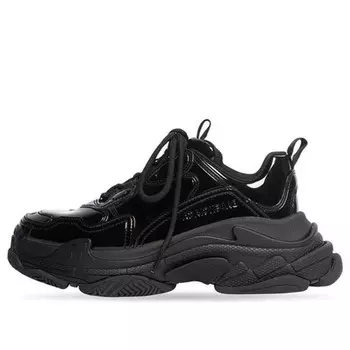 Кроссовки triple s 'black patent' Balenciaga, черный