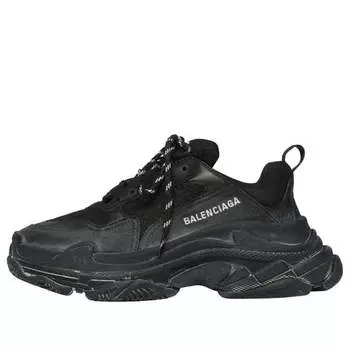 Кроссовки triple s 'distressed black' Balenciaga, черный