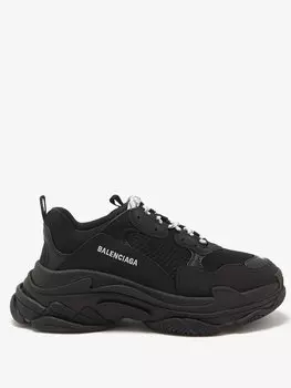 Кроссовки triple s из искусственной кожи и сетки Balenciaga, черный