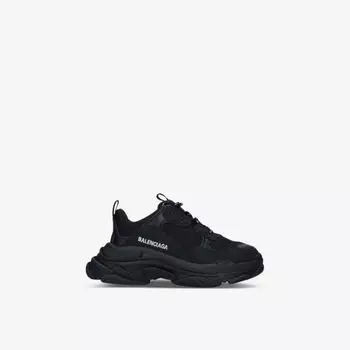 Кроссовки Triple S из сетки и кожи для 4–7 лет Balenciaga, черный