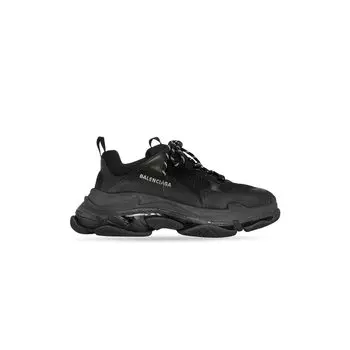 Кроссовки Triple S с прозрачной подошвой BALENCIAGA, черный