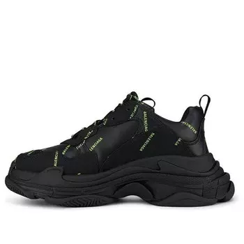 Кроссовки triple s sneaker 'allover logo - black fluo yellow' Balenciaga, черный