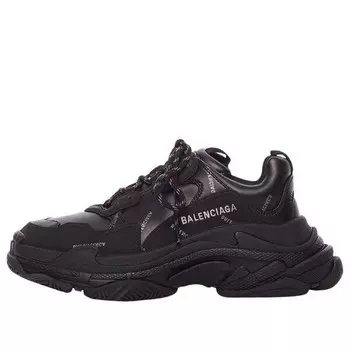 Кроссовки triple s sneaker 'allover logo - black' Balenciaga, черный