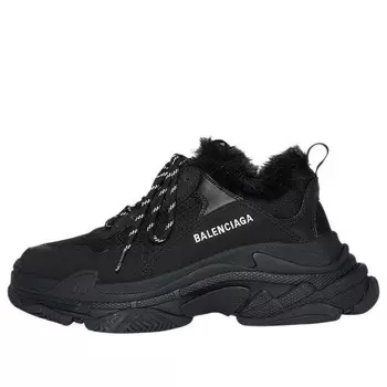 Кроссовки triple s sneaker 'faux fur black' Balenciaga, черный
