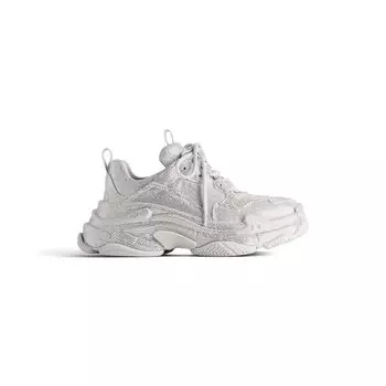 Кроссовки Triple S со стразами BALENCIAGA, светло-серый