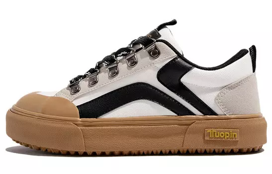 Кроссовки TUOPIN Skateboarding Shoes Unisex Low-top White/Black, белый/черный