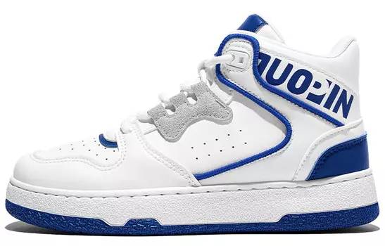 Кроссовки TUOPIN Skateboarding Shoes Women's High-top White/Blue, цвет Klein Blue