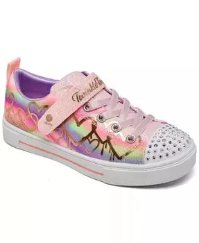 Кроссовки Twinkle Toes для маленьких девочек: Twinkle Sparks - Ombre Love Light-Up с застежкой-ремешком, повседневные кроссовки от Finish Line Skechers, мультиколор