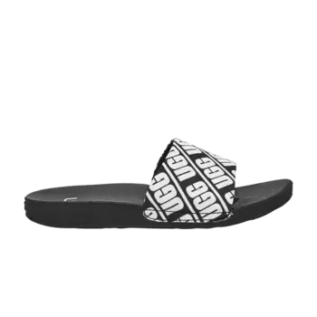 Кроссовки UGG Beach Slide Kids Repeat Graphic - Black White, черный