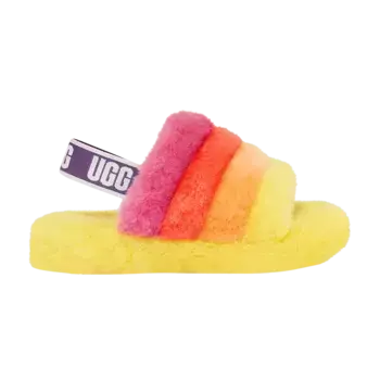 Кроссовки UGG Fluff Yeah Slide Kids Yellow Rainbow, разноцветный