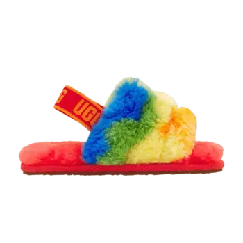 Кроссовки UGG Fluff Yeah Slide Toddler Cali Collage - Rainbow Stripes, разноцветный