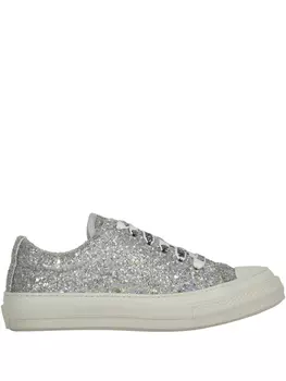 Кроссовки, украшенные блестками Love Moschino, серебряный