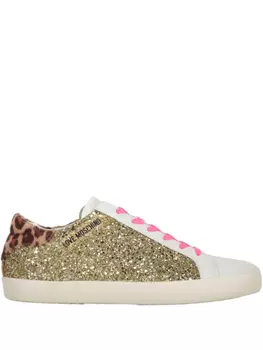Кроссовки, украшенные блестками Love Moschino, золотой