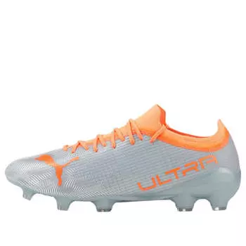 Кроссовки ultra 2.4 fg ag 'diamond silver neon citrus' Puma, серебряный