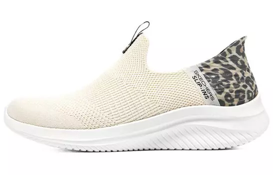 Кроссовки Ultra Flex 3.0 Lifestyle женские с низким верхом с леопардовым принтом серого цвета Skechers