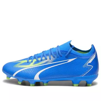 Кроссовки ultra match fg/ag 'ultra blue white green' Puma, синий