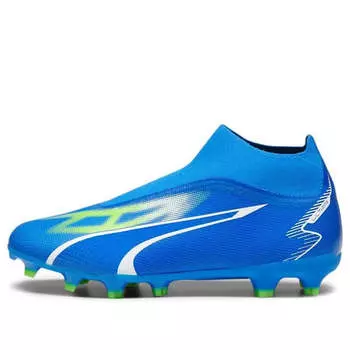 Кроссовки ultra match+ laceless fg/ag 'ultra blue white green' Puma, синий