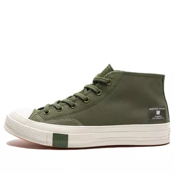 Кроссовки undefeated x chuck 70 mid 'chive parchment' Converse, зеленый