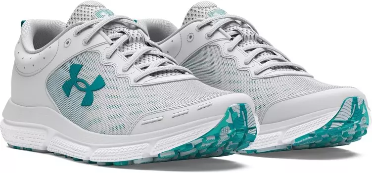 Кроссовки Under Armour Charged Assert 10, цвет Halo Gray/Halo Gray/Circuit Teal